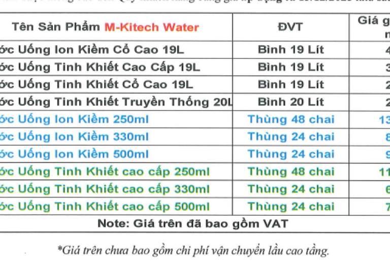 BẢNG BÁO GIÁ CHÍNH THỨC M-KITECH TỪ T2/2026